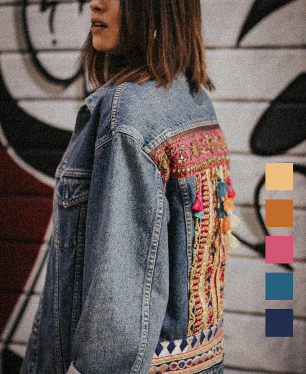 Giacca Levi's Vintage con Ricami Indiani