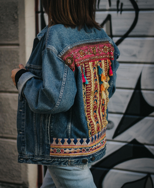 Giacca Levi's Vintage con Ricami Indiani
