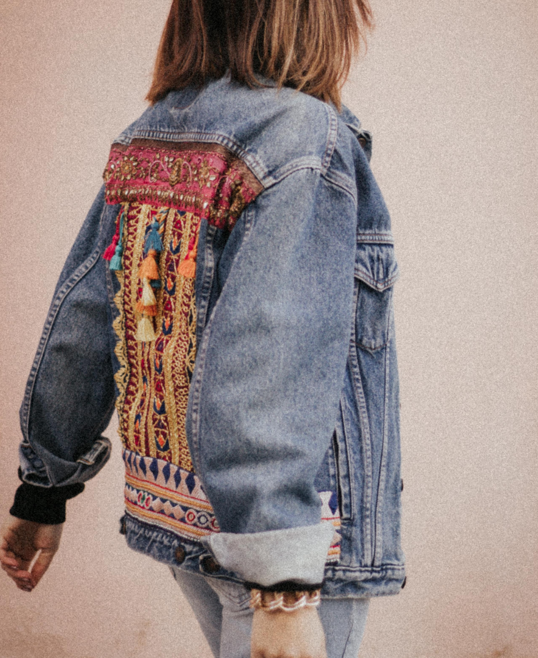 Giacca Levi's Vintage con Ricami Indiani