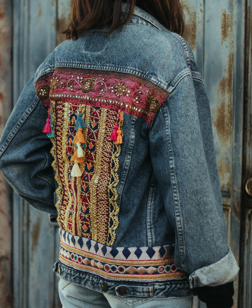 Giacca Levi's Vintage con Ricami Indiani