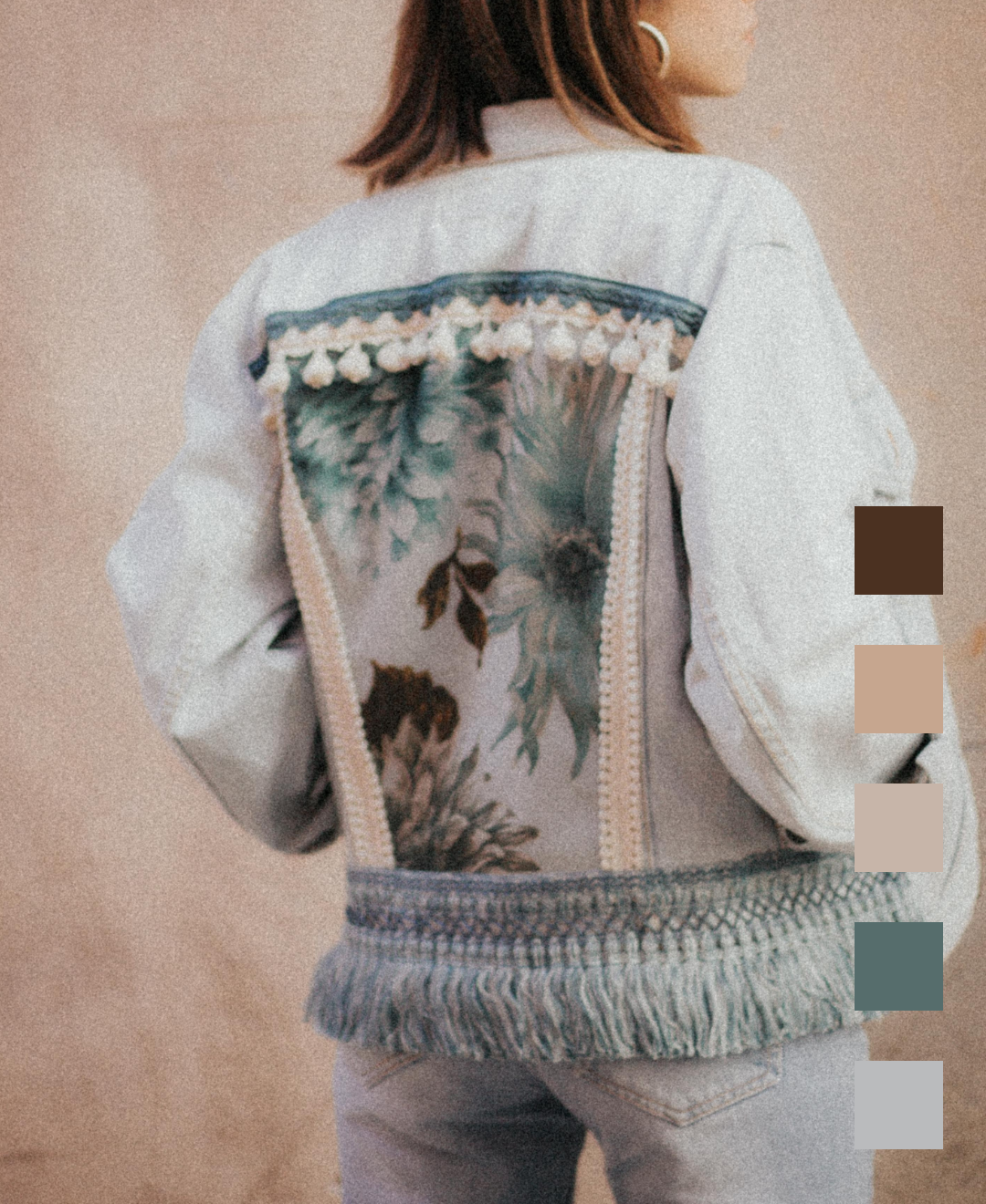 Giacca Levi's Vintage con Tapestry Floreale Azzurro