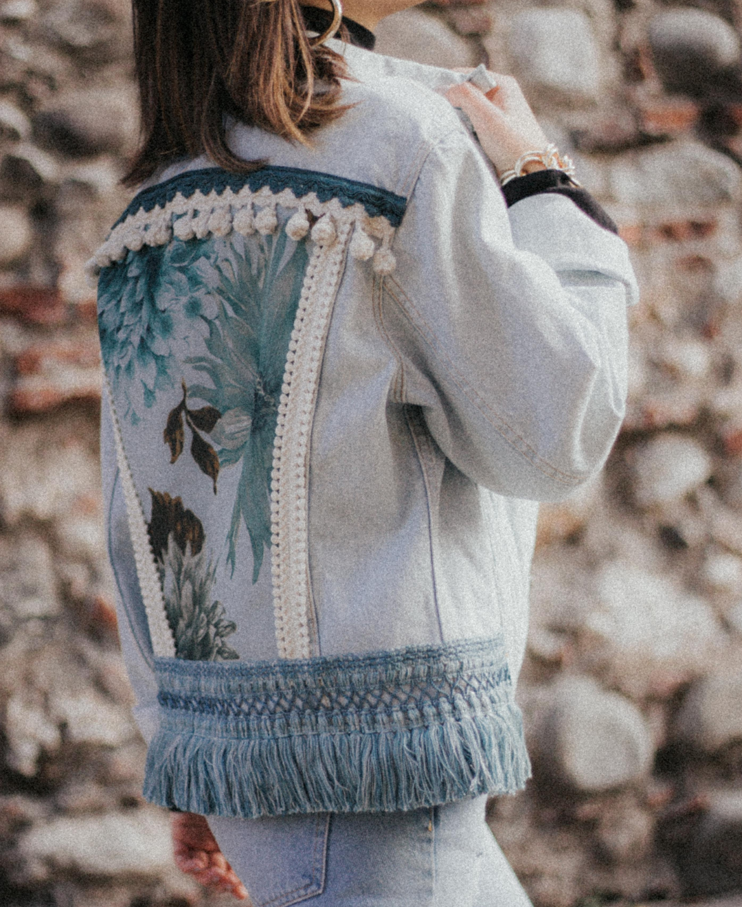 Giacca Levi's Vintage con Tapestry Floreale Azzurro