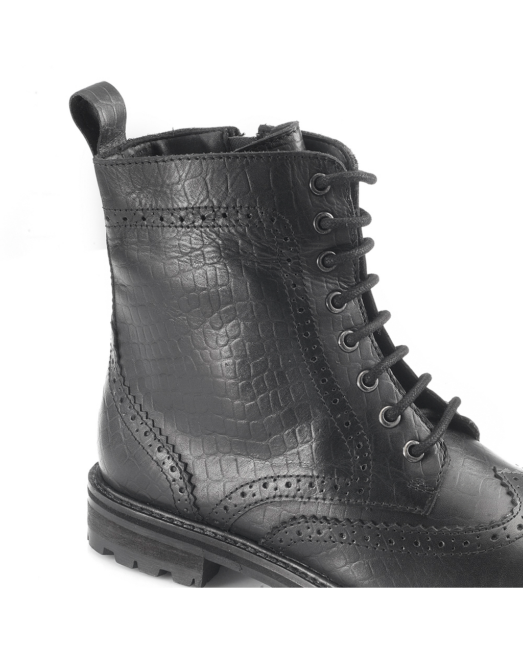 Stivale Combat Hera Nero Croco