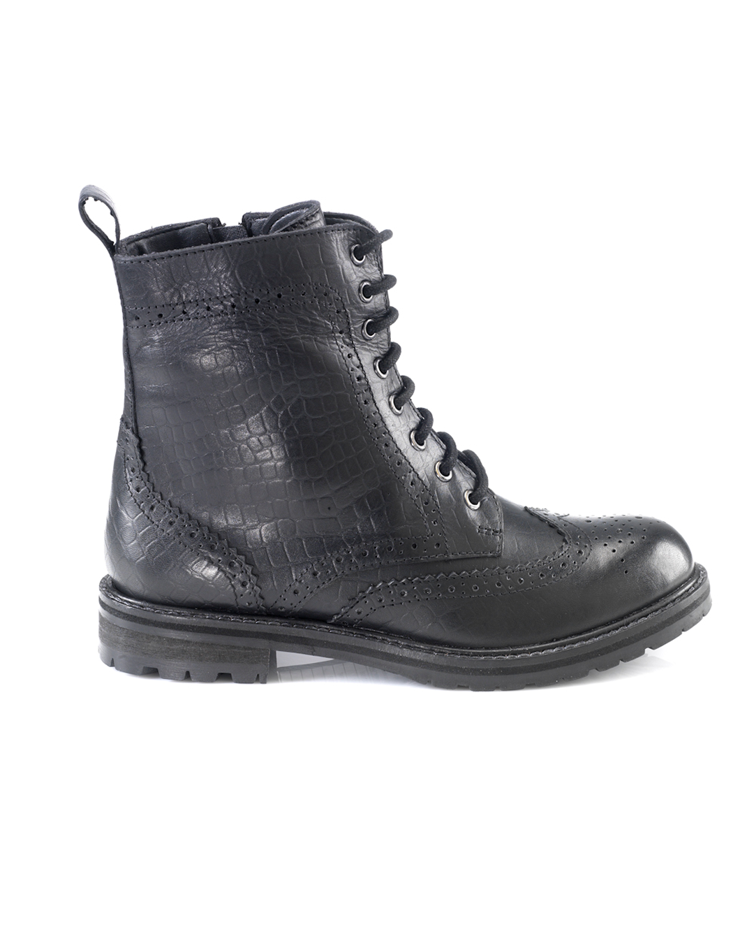Stivale Combat Hera Nero Croco